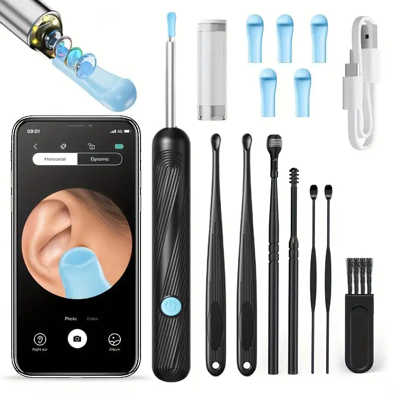 Smart Ear Cleaning Camera Device -Safe Ear Wax Removal Tool Compatible with Smartphones
